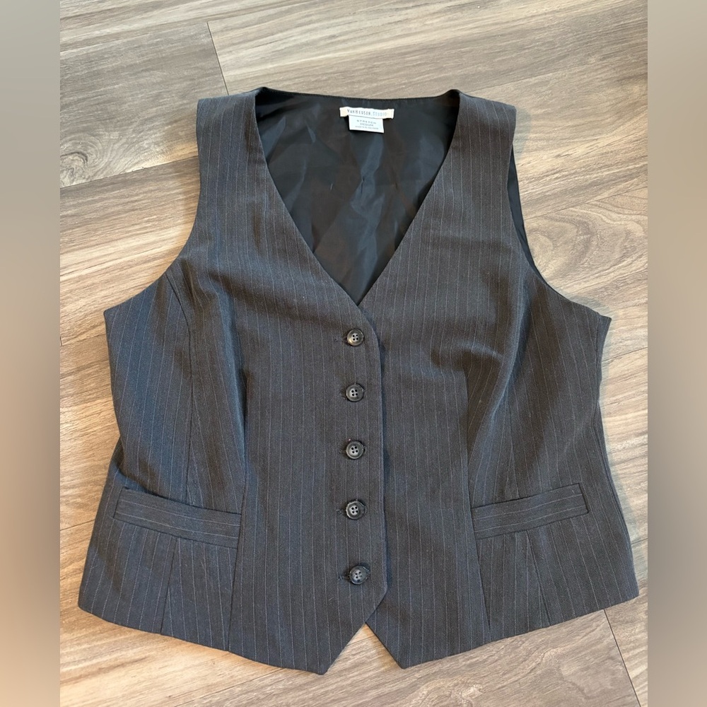 Van Heusen Charcoal Pinstripe Vest
